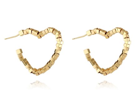 18K Gold-Plated Heart Hoop Earrings Online now