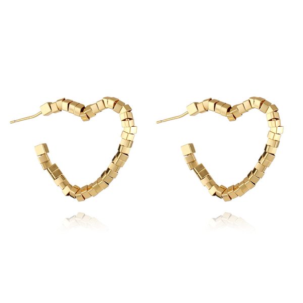 18K Gold-Plated Heart Hoop Earrings Online now