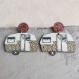 White & Brown Leopard Camper Glitter-Accent Drop Earrings on Sale