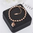 18K Rose Gold-Plated Camellia Flower Bead Charm Bracelet For Discount