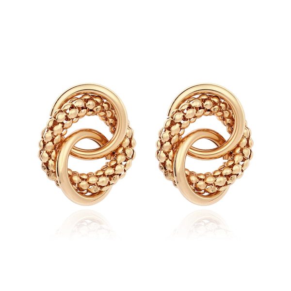 18K Gold-Plated Crossing Ring Stud Earrings Online