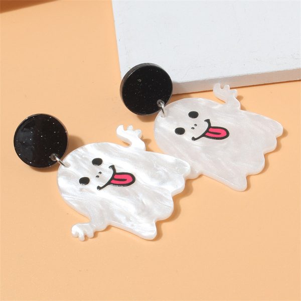 Black & White Ghost Drop Earrings Online Sale