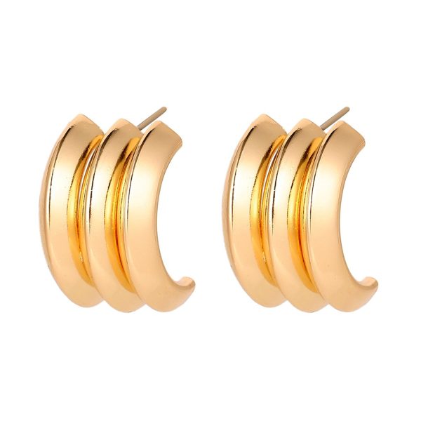 18K Gold-Plated Layered Huggie Earrings Hot on Sale