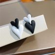 Black & White Double Heart Drop Earrings Hot on Sale