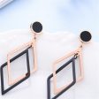 Black Acrylic & 18K Rose Gold-Plated Rhombus Drop Earrings Hot on Sale