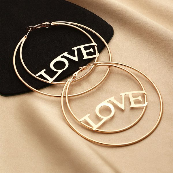 18K Gold-Plated  Love  Openwork Layered Circle Hoop Earrings Online