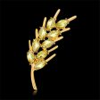 18K Gold-Plated & Golden Crystal Wheat Brooch Supply