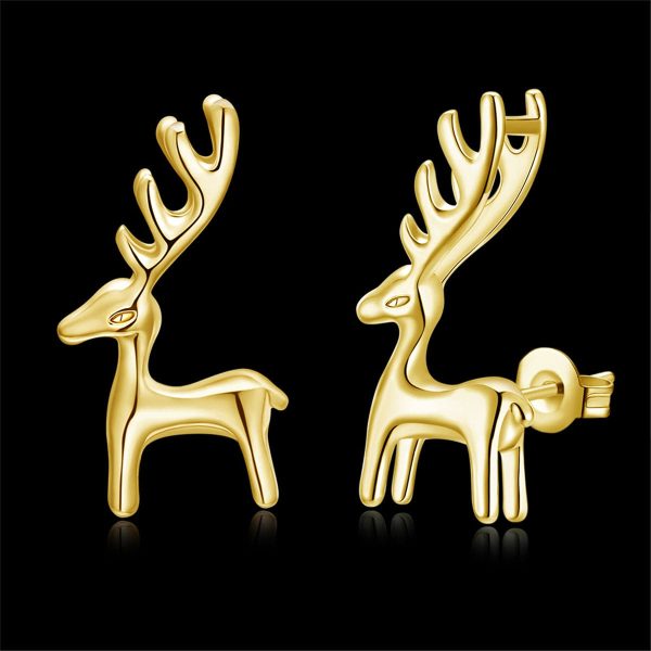 18K Gold-Plated Deer Stud Earrings Online now