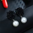 Black Acrylic & Pearl Silver-Plated Bead Cluster Drop Earrings Online