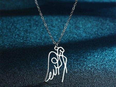 Silver-Plated Openwork Angel Pendant Necklace For Discount