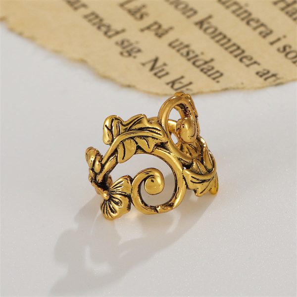 18K Gold-Plated Leaf Swirl Ear Cuff Online now