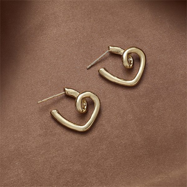 18K Gold-Plated Swirl-Heart Stud Earrings Online