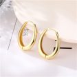 18K Gold-Plated Oval Hoop Earrings Cheap