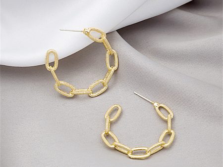 18K Gold-Plated Figaro Chain Hoop Earrings Online now