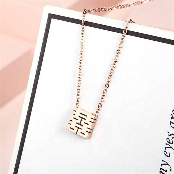 18K Rose Gold-Plated Happiness Symbol Pendant Necklace For Discount