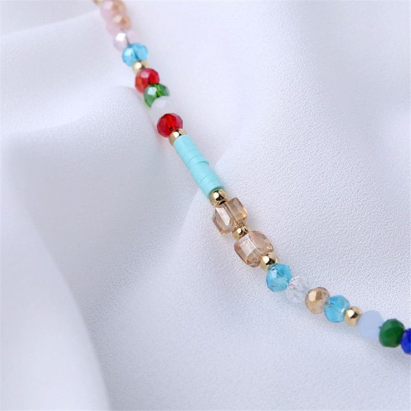 Blue Acrylic & 18K Gold-Plated Beaded Anklet Fashion