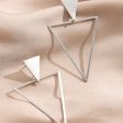 Silver-Plated Open Triangle Drop Earrings For Discount