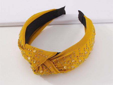 Dark Yellow & Cubic Zirconia Knot Hard Headband Online