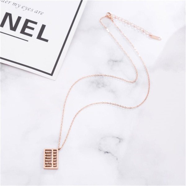 18K Rose Gold-Plated Abacus Pendant Necklace Cheap