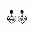 Black Crystal & 18K Gold-Plated Flame Heart Drop Earrings Online Hot Sale