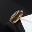 18K Gold-Plated Roman Numerals Hinge Bangle For Sale