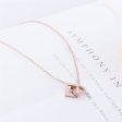 18K Rose Gold-Plated Open Ring & Square Pendant Necklace For Discount