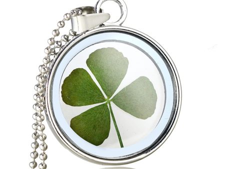 Silver-Plated Clover Pendant Necklace Online Sale