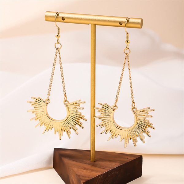 18K Gold-Plated Sunburst Drop Earrings Online now