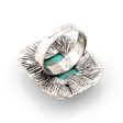 Turquoise & Silver-Plated Emerald-Cut Ring on Sale