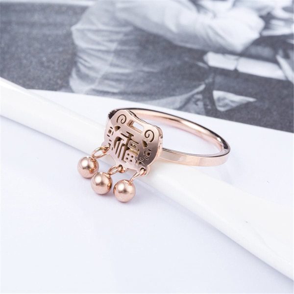 18K Rose Gold-Plated Lock Of Longevity Band Ring Online Sale