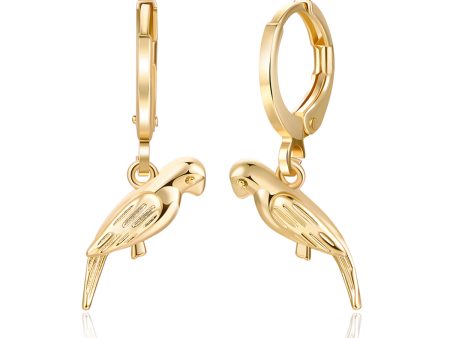 18K Gold-Plated Bird Huggie Earrings Discount