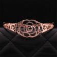 18K Rose Gold-Plated Openwork Rose Bangle Online Sale