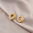 18K Gold-Plated Interlocked Circle Stud Earrings Online Hot Sale