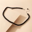 Black Quartz Beaded Choker Necklace Hot on Sale