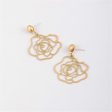 18K Gold-Plated Floral Openwork Drop Earrings Online Hot Sale