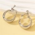 Silver-Plated Beveled Huggie Earrings Cheap