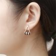 Black Acrylic & 18K Rose Gold-Plated Triangle Stud Earrings Online Sale