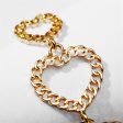 18K Gold-Plated Linking Figaro Heart Drop Earring Online