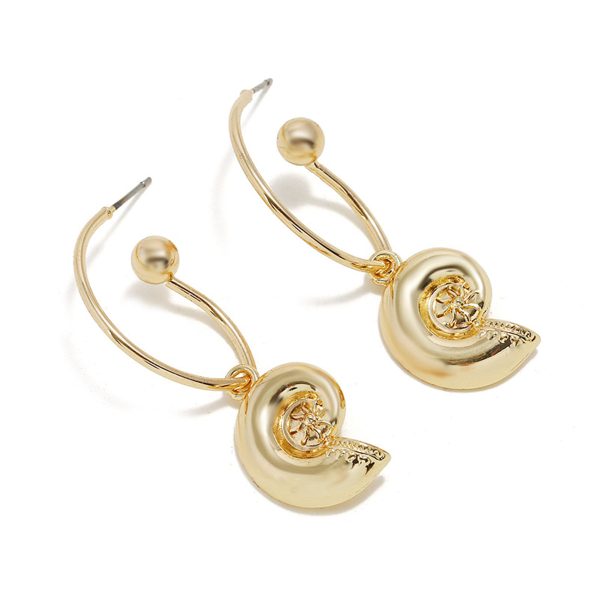 18K Gold-Plated Conch Drop Earrings Discount