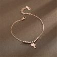 18K Rose Gold-Plated Frosted Fox Bead Anklet Fashion