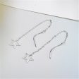 Silver-Plated Hollow Star Threader Earrings on Sale