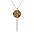 Tan Polyurethane & Silver-Plated Leopard Round Tassel Pendant Necklace Sale