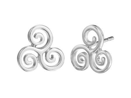 Silver-Plated Open Swirls Stud Earrings Online