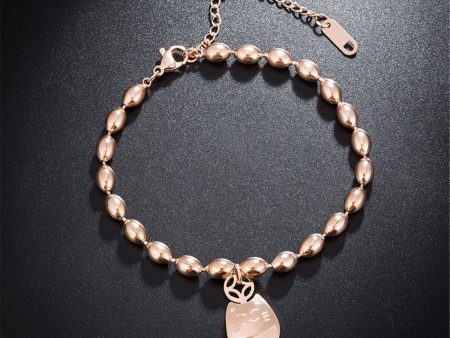 18K Rose Gold-Plated Kitty Long Bead Charm Bracelet on Sale