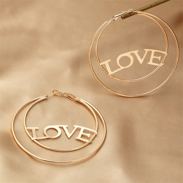 18K Gold-Plated  Love  Openwork Layered Circle Hoop Earrings Online