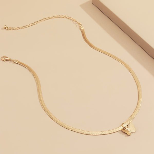 18K Gold-Plated Butterfly Snake Chain Choker Necklace Hot on Sale