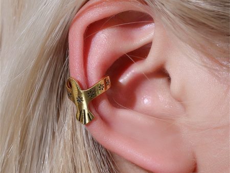 18K Gold-Plated Floral Pigeon Ear Cuff Supply