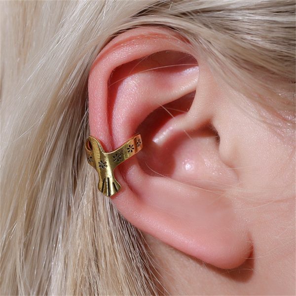 18K Gold-Plated Floral Pigeon Ear Cuff Supply