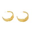 18K Gold-Plated Feather Hoop Earrings For Sale