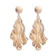 18K Gold-Plated Textured Drop Earrings For Cheap